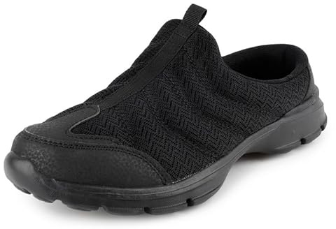 TIESTRA Hommes Clogs Sabots Mules Chaussures en Maille Respirante Jardin D'été Antidérapant avec Lit de Pied Sandales Pantoufles Noir