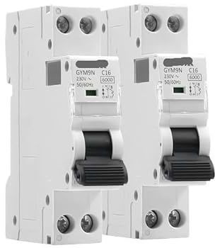 Disjoncteur,Disjoncteur Phase Disjoncteur GEYA GYM9N 6KA 6A 10A 16A 20A 25A 32A 40A 220V AC Courbe C Courbe B 1P+N 2 pièces(C Curve 2PCS,6A)