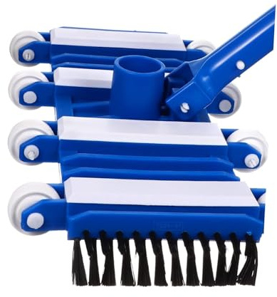 BESTonZON Tête D’aspirateur de Piscine Professionnelle 14 Pouces Brosse Intégrée pour Nettoyage Manuel Piscine Accessoire Flexible Compatible Perche Télescopique Outil pour Entretien