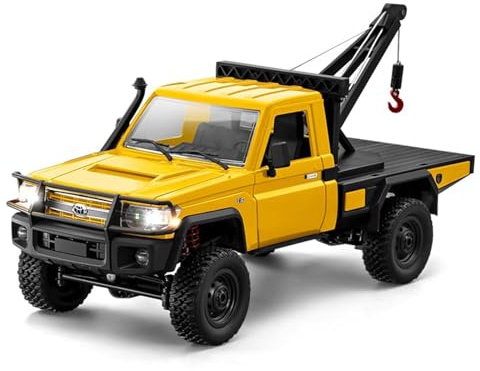 SVERTIBO 1/12 RC Crane Truck, MN-82T LC79 RTR RC Crawler, 4WD Off-Road Tow Car RTR 2.4GHz RC Pick-up Trail Truck for Adults Hobby Toys (Yellow)