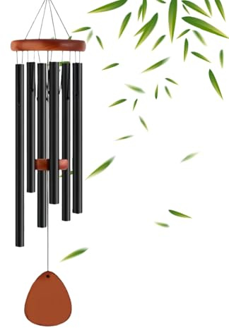 Wind Chimes for Garden,27 Inch Aluminum Tubes Waterproof Wind Chime for Outdoor and Indoor,6 Tubes Memorial Wind Chimes Gift for Yard Home,Wind Chimes for Garden