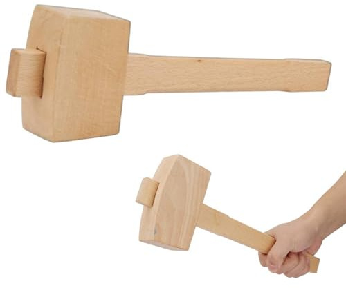 Martello da falegname in legno massello ghiaccio di faggio massiccio Colpire la mano del per lavorazione Scalpello intagliato Installazione montaggio Vari mobili