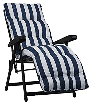 Cojín Acolchado para Tumbona con reposapiés (160 x 45 x 10 cm) – 100% Fabricado en Italia – Repuesto Ideal para Tumbona de jardín