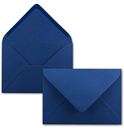 25 Mini Brief-Umschläge - Nachtblau/Dunkel-Blau - 5,2 x 7,6 cm - Miniatur Kuverts mit Nassklebung für Blumen-Grüße, Grußkarten, Anhänger & Geld-Geschenke - FarbenFroh by GUSTAV NEUSER