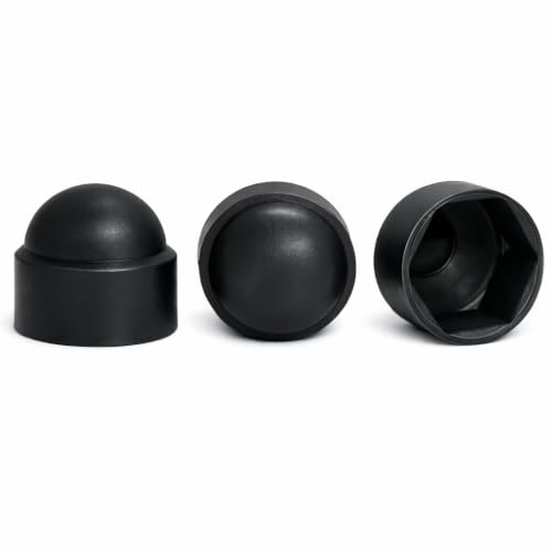 M8 (13mm Wrench) Black Plastic Nut and Bolt Protective Dome Cover Caps (Pack of 20) - A07C/1 M8_20