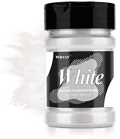 Epoxidharz Farbe metallic, Seifenfarbe, für die Seifenherstellung, Mica Powder, Epoxy Resin Farbe Farbpigmente Pigmentpulver Farben Pigment, Farbe für Epoxidharz, Lipgloss Farbe - 60g Weiß (Pulver)