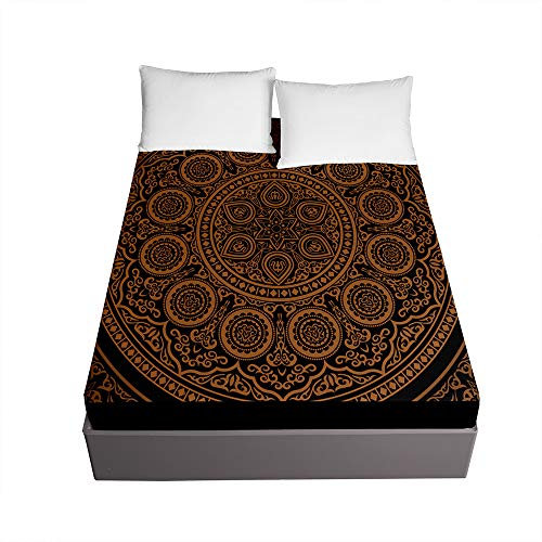 Spannbettlaken Spannbetttuch aus Reiner Mikrofaser, Treer 3D Drucken Rutschfestem Bettlaken bis 30cm Matratzenhöhe in Vielen Größen und Farben Dekoratives (Böhmen,90x200x30cm)