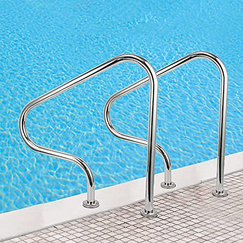 2er-Pack 32x 32 Schwimmbad-Treppengeländer, Schwimmbad-Handlauf Für Inground-Pools 80 X 80 cm, Einfach Zu Montierendes Schwimmbadgeländer Mit Allem Zubehör