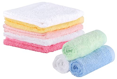 Lanjue 8 Pack Flannel Face Cloth, 10 x 10 inch Soft Bamboo Face Cloth Face Towels Reusable Facial Cleansing Cloths Baby Wash Cloth for Women Kids Adult Spa Sport Beauty Routine
