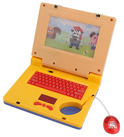 LIZEALUCKY Ordenador Portátil para Niños Pequeños, Educativo, LED, Música, Electrónico, Cognitivo, Tableta para Niños, Aprendizaje, Ordenador Portátil, Simulación, Juguete para Computadora(Editor)