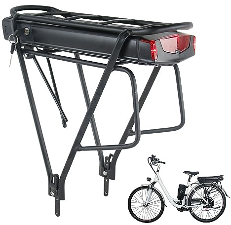 PANDA CYCLE 36V Ebike batteri 13Ah / 16Ah Litium batteri med bakre galler för borstlös motor/Bafang 550W 500W 350W 250W Rear Rack Ebike Batteri (C-36V 13AH (100-550W) med Rack)
