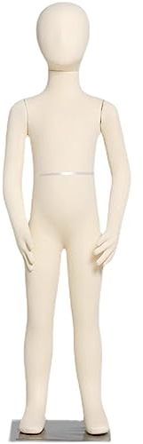 Schneiderpuppe, 1/2/3/4/5/6/7/8/9/10/11/12/13/14 Jahre alte Kinderschaufensterpuppe/Ganzkörperform for die Kleiderpräsentation, flexibler weicher Schaufensterpuppenkörper mit Sockel, biegsamer Kinders