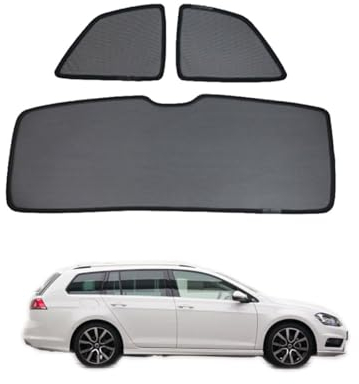 SEVET Auto Sonnenschutz Vorhang Für Baby Kinder Sonnenblende Für Golf 7 Variant 2013-2020 UV Schutz Magnetisch Sonnenschutz Für Autofenster Seitenscheibe Schwarz,Quarter+Tailgate window-3PCS