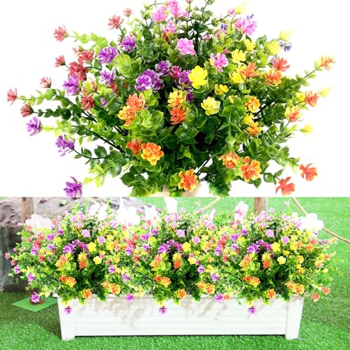 LURNODY 7 Pacchetti di Stili Diversi Fiori di Plastica Fiori Finti per Decorazioni Fiori da Esterno, Fiori Finti da Esterno per Balcone, per La Decorazione Del Giardinaggio di Nozze In Giardino
