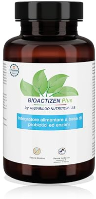 Bioactizen Plus 120 Cps Integratore Fermenti Lattici Adulti, Probiotici E Prebiotici Per Intestino Con Enzimi Digestivi Completi Ed Inulina A Catena Lunga,Lactobacillus Gasseri Reuteri