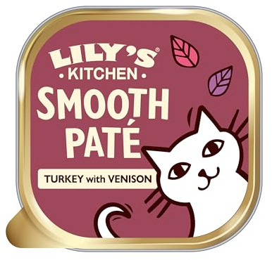 Lily's Kitchen Made with Natural Ingredients Smooth Paté Turkey with Venison Adult Wet Cat Food Trays 19 x 85g