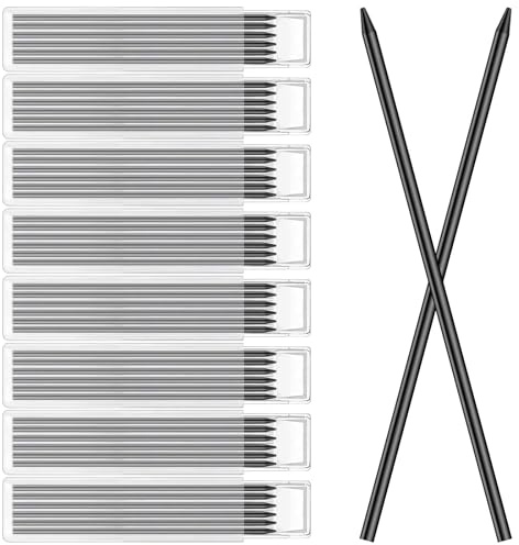Fourindo 48Pcs Carpenter Pencil Refills, 2.8mm Solid Lead for Tracer/Pica Deep Hole Marker, Woodworking Construction Waterproof Pencil Lead Replacements (Black)​
