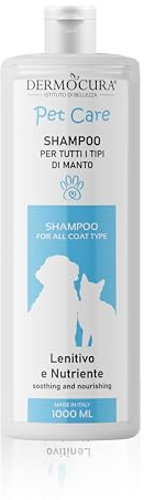 Dermocura Shampoo per Cani Cute Sensibile e Dermatite con Azione Anti-Prurito - Shampoo Cani e Gatti Nutre in Profondità | Elimina Cattivi Odori e Lascia Profumazione gradevole e duratura 1000 ml