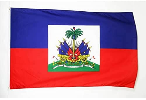 AZ FLAG - Drapeau Haïti - 150x90 cm - Polyester léger - Drapeau Haïtien Avec Oeillets Métalliques Intégrés - 80g