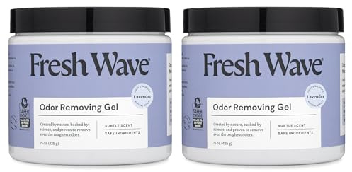 Fresh Wave Lavender Odor Removing Gel, 15 oz. | Pack of 2 | Safer Odor Absorbers for Home | Natural Plant-Based Odor Eliminator | Every 15 oz. Lasts 30-60 Days | for Cooking, Trash & Pets