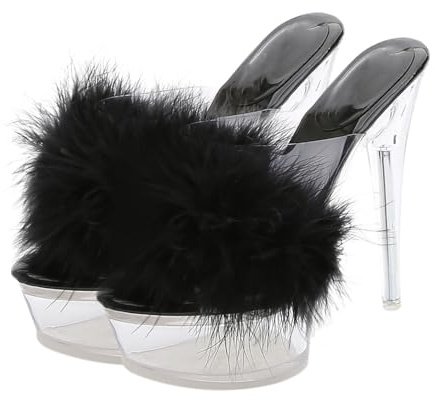 Holibanna Tacchi Piuma Sandali Con Trasparente Pistoni Della Piattaforma per Le Donne-Size 39