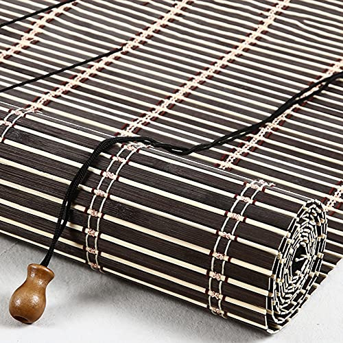 JIAOLUN123 Retro Style Bamboo Roller Blind Roman Blinds Bamboo Roll Windows Natural Shade Curtain Shutter Partition Door Curtain for Windows Garden Sunshade,Customizable (90 x 120 cm)