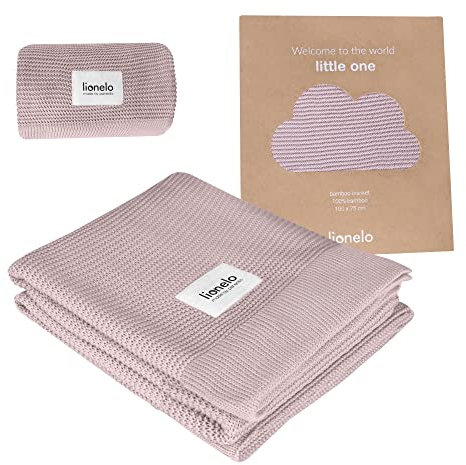 lionelo Bamboo Blanket Manta de Bambú Manta Ligera de bambú, 100% algodón, 100 x 75 cm, Natural, Suave, antibacteriana, hipoalergénica, Desde el 1er día de Vida del recién Nacido