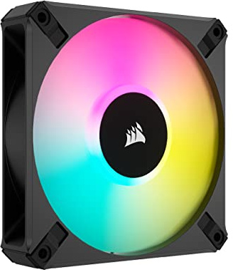 Corsair iCUE AF120 RGB ELITE 120mm PWM-Lüfter - Acht RGB-LEDs - AirGuide-Technologie - Fluiddynamisches Lager - Null-Drehzahl-Lüftermodus - CORSAIR iCUE-Software-Kompatibel - Schwarz