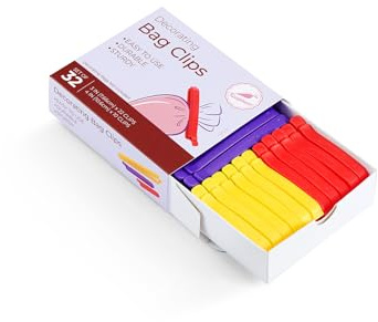 Keenpioneer Decorating Bag Sealing Clips, 32 Pack, Multipurpose for Food and Snack Storage, 3inch and 4inch Long