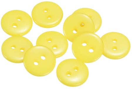 QUARKZMAN 10pcs Botones de Resina, 2 Agujeros 12.5mm Botones Redondos de Costura Botón Decorativo de Coser para Trajes Ropa Camisas Pantalones Manualidad Bricolaje, Amarillo