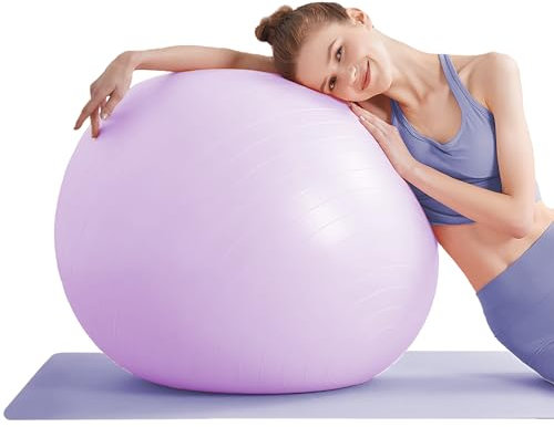 collomagoo Exercise Ball - 65cm Anti-burst Extra Thick Birthing Pregnancy Ball with Pump for Labour, Stability, Pilates & Workout