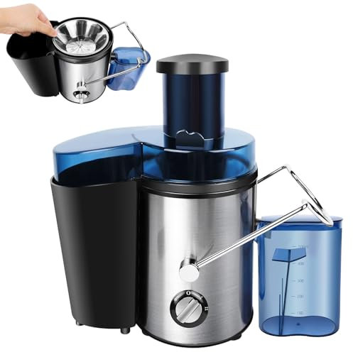 Centrifugeuse Extracteur de Jus 1000W Centrifugeuse Fruits et Legumes, Acier Inoxydable, 2 Vitesses, 65 mm Large Bouche,Capacité 500ml, centrifugeuse fruits et legumes