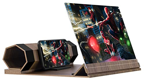 16‘’ Screen Magnifier for Smartphone, Mobile Phone 3D Magnifier Screen Expanders for Movies and Gaming Foldable Phone Stand with Screen Amplifier B2 Gray