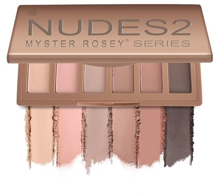 MYSTER ROSEY Nudes 2 Series Mini Eyeshadow Palette, Velvety Matte&Satin Finish, 6 Nude Taupe & Brown Neutral Eye Shadows, Travel Friendly Size, Vegan, Cruelty -free