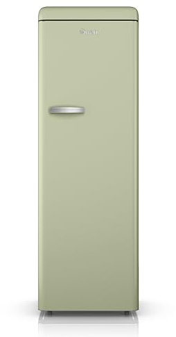 Swan Retro Tall Larder Fridge with 337L Capacity, 5 Glass Fridge Shelves, 1 Chrome Wine Rack, 6 Door Shelves, 1 Salad Crisper, Green, SR11050GNE