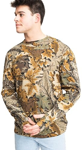 Realtree Advantage Classic Camo Hunting Shirt – Long Sleeve Midweight Cotton Tee, 100% Cotton, Ribbed Cuffs – Outdoor & Workwear 3X-Large