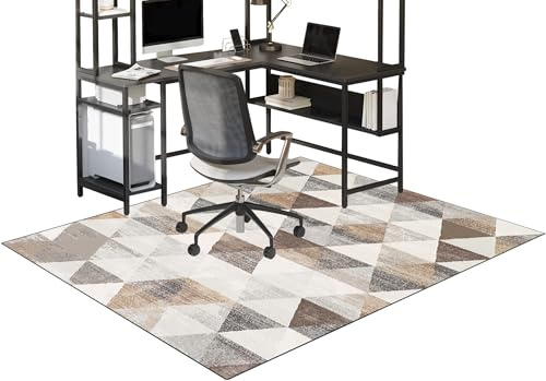 Fzamudng Alfombra Silla Ruedas Gaming Oficina, Alfombrilla para Silla para Suelos Duros, Alfombrilla para Silla Gaming Grande, Alfombras para Sillas, Alfombrilla Protectora para alfombras 70 x 90 cm