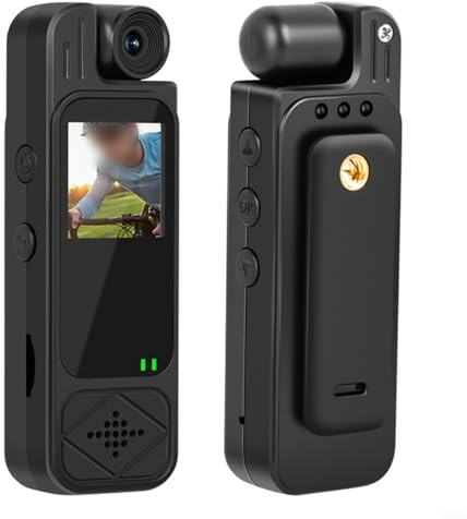 Advokingtap Action Camera portatile con obiettivo girevole a 180 gradi, videocamera HD 1080P con microfono incorporato per attività all'aperto