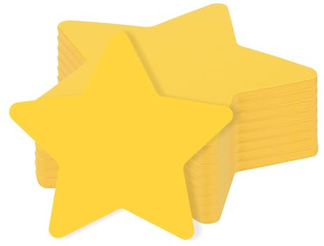 100pz Stelle Dorate Ritagliate, Stelle di Carta Fustellate Entrambi i Lati da 10cm per Decorazioni per Bacheche Scolastiche Progetti Artigianato Scolastico Fai Da Te e Decorazioni Murali Feste