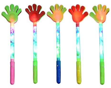 Garneck Aplauso Luminoso de Cinco Dedos 5 Piezas de Plástico Ecológico para Fiestas y Conciertos Accesorio Divertido para Animar Eventos Infantiles y Deportivos