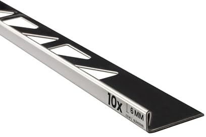 10x L-Profil Edelstahlschiene Fliesenprofil Fliesenschiene Edelstahl V2A L250cm 6mm glänzend