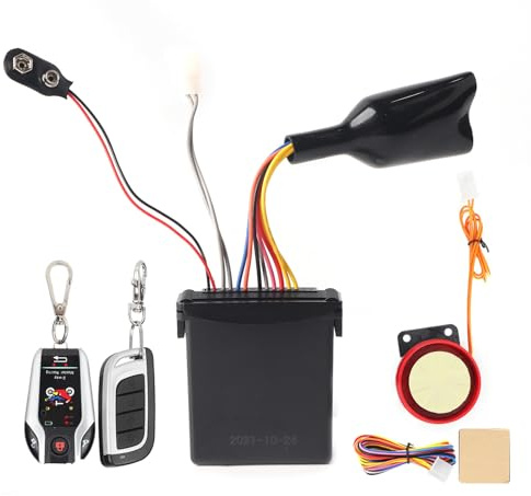 Acouto Motorcycle Alarm System Anti Theft,2 Way Remote Alarm Horn Security System with Engine Start Function for Motorcycle