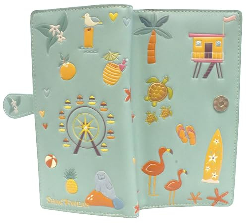 Shag Wear Sunshine Coast Summer Beach Große Geldbörse für Damen, veganes Kunstleder, 17,8 cm, Blaugrün, Grün , Large, Modern