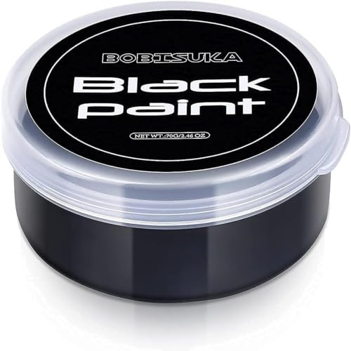 BOBISUKA Halloween Pintura Facial Negra | No Tóxico,Resistente al Agua,Maquillaje Blanco para Cara,Maquillaje Teatral,Carnaval,Fiesta,