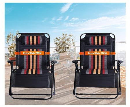 YUODIJIO 72cm Klappbare Sonnenliege, Gartenliege Extra Hoch Liegestuhl Belastbarkeit 150 Kg, Gartenstuhl mit Liegefunktion, Camping Liegestuhl für Balkon, Garten & Terrasse | Outdoor (Gelb)