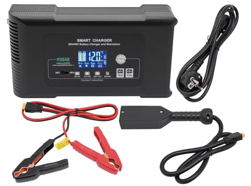 Bilbatteriladdare, 36 V 18 A snabb helautomatisk batteriladdare med inbyggd fläkt för bil, motorcykel och golfbil