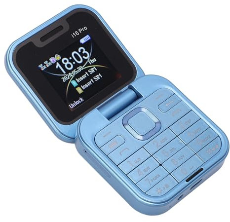 GOWENIC Mini Teléfono Móvil con Tapa 2G, Teléfono Celular Plegable con Linterna LED, Pantalla Pequeña de 1,77 Pulgadas, Teléfono con Tapa Desbloqueado Compatible con FM, Marcación Rápida