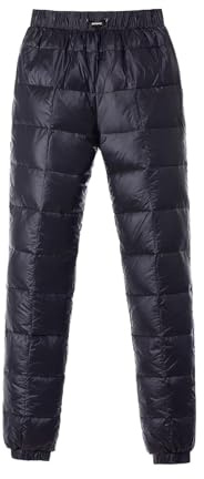 FYHTC Men's Winter Warm Packable Down Pants Compressor Snow Trousers Ski Puffer Pant(Black,X-Large)