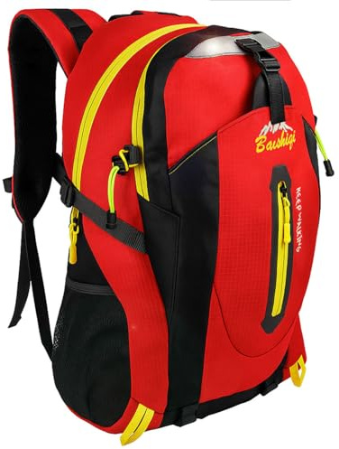 OcioDual Wanderrucksack 30L Rot, Travelite Rucksack, Arbeitsrucksack Herren, Wanderrucksack Herren, Rucksack Wasserdicht, Reiserucksack, Camping, Survival und Outdoor-Sport