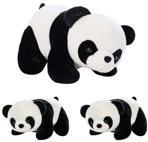 HOXSNII Panda Muñeco de Peluche, Cojines de Peluche con 2 Pequeño Panda Juguetes de Peluche Almohada de Felpa Kawaii Figura de Peluches Juguetes Almohada de Peluches Regalo para Niños